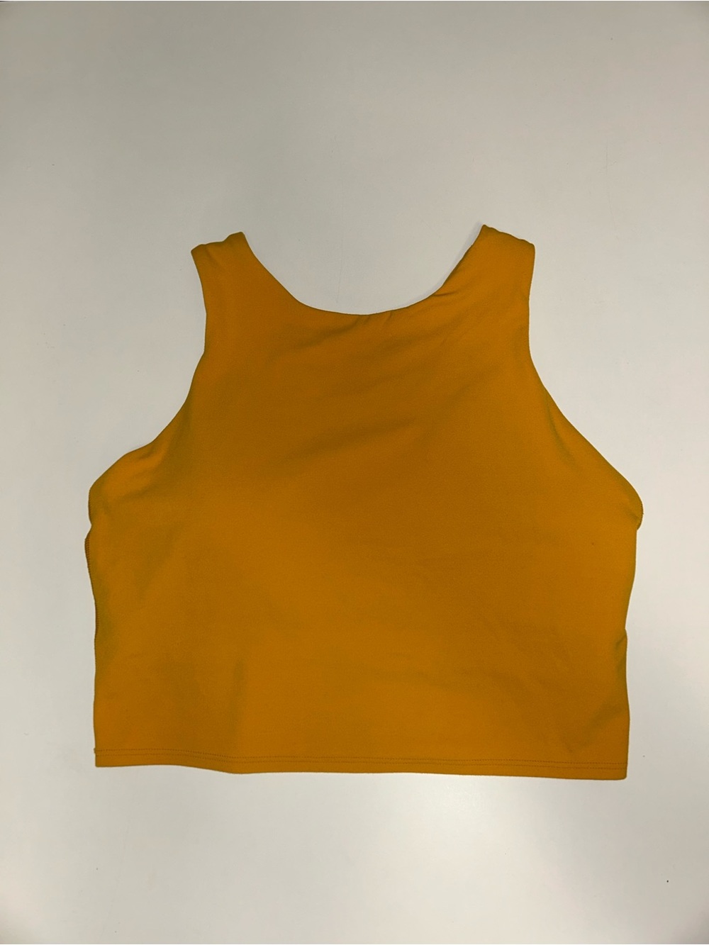 Athleta mustard yellow Conscious crop top tank yoga bra size small